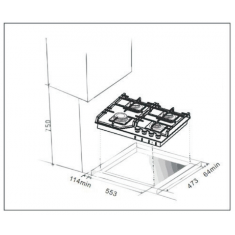 THERMOGATZ TGC 2460 GL Εστία Αερίου με καυστήρες SABAF THERMOGATZ TGC 2460 GL Εστία Αερίου με καυστήρες SABAF